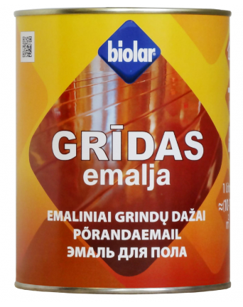  Alkidinė emalė grindims BIOLAR, raudonai ruda, 2.5 l